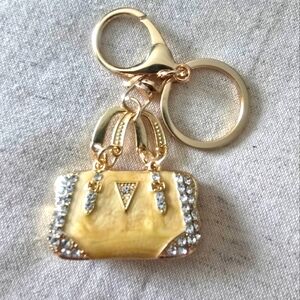 Elegant Gold Handbag Keychain Accessory